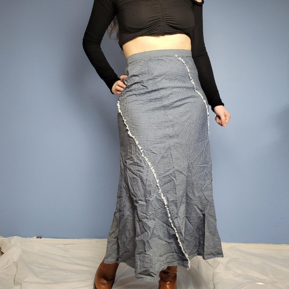 Vintage blue boho maxi skirt - Picture 3 of 8